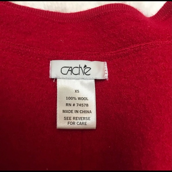 ❤️ CACHE - Red Light Wool Jacket with Grommets - Picture 7 of 8